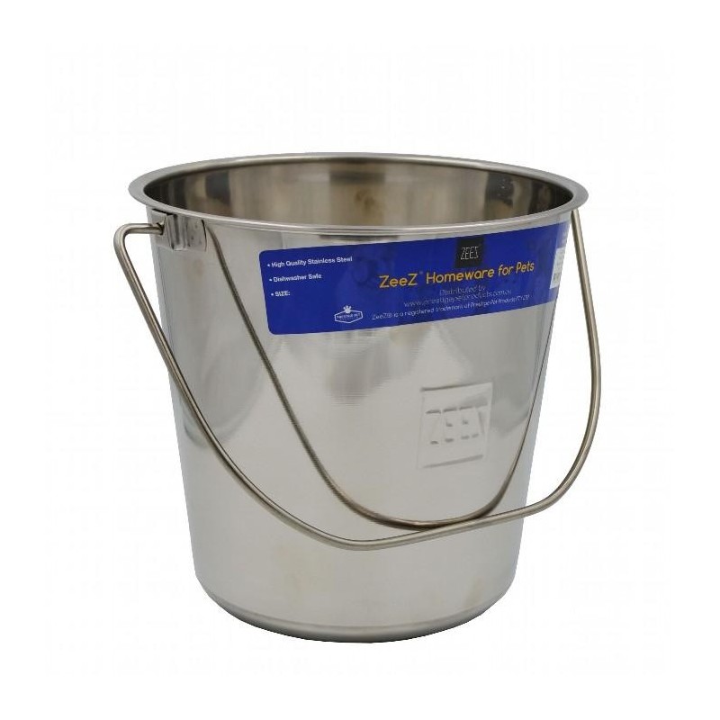 Zeez Stainless Steel Round Bucket Pail (8.5L)