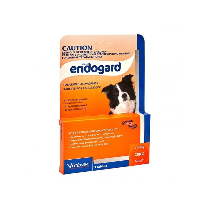 Virbac Endogard Dog 20kg 3Tabs