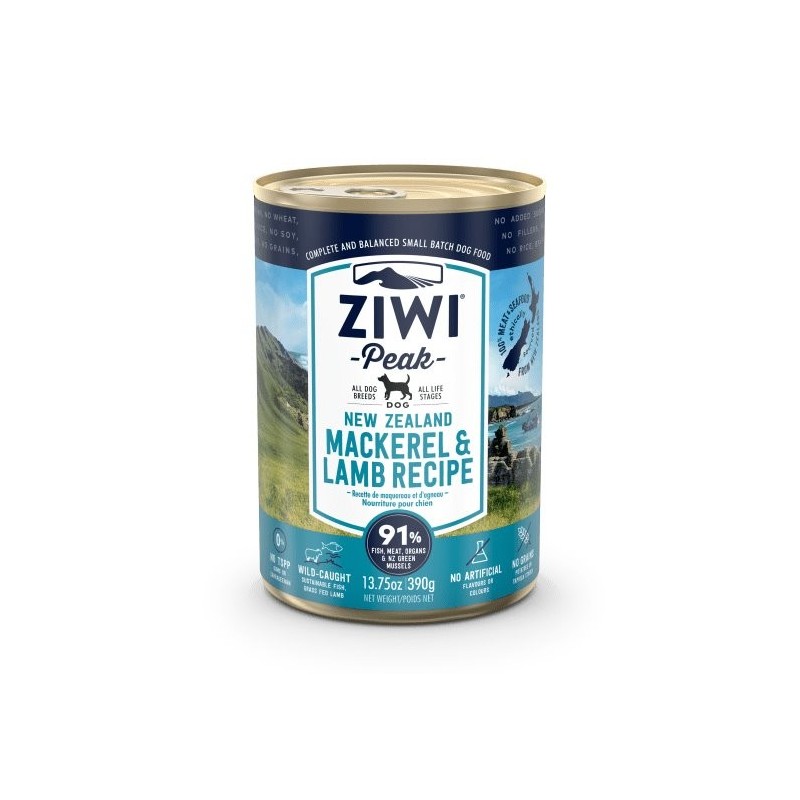 ZiwiPeak Wet Mackeral & Lamb Recipe for Dogs 390g 