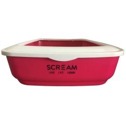 Scream Rectangle Litter Tray Loud Pink 50x35x14cm	