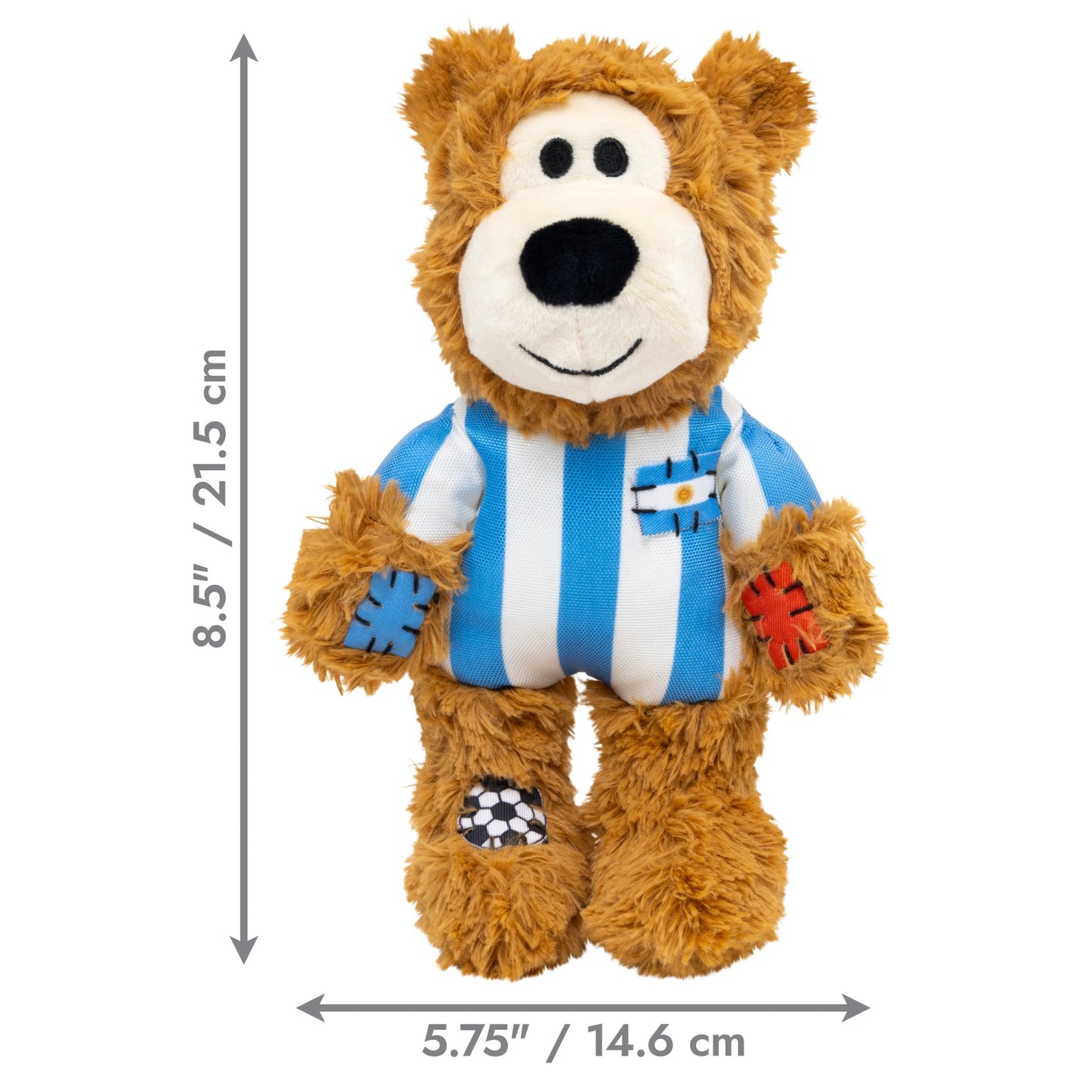 KONG Wild Knots Soccer Teddy Argentina Medium Limited Edition