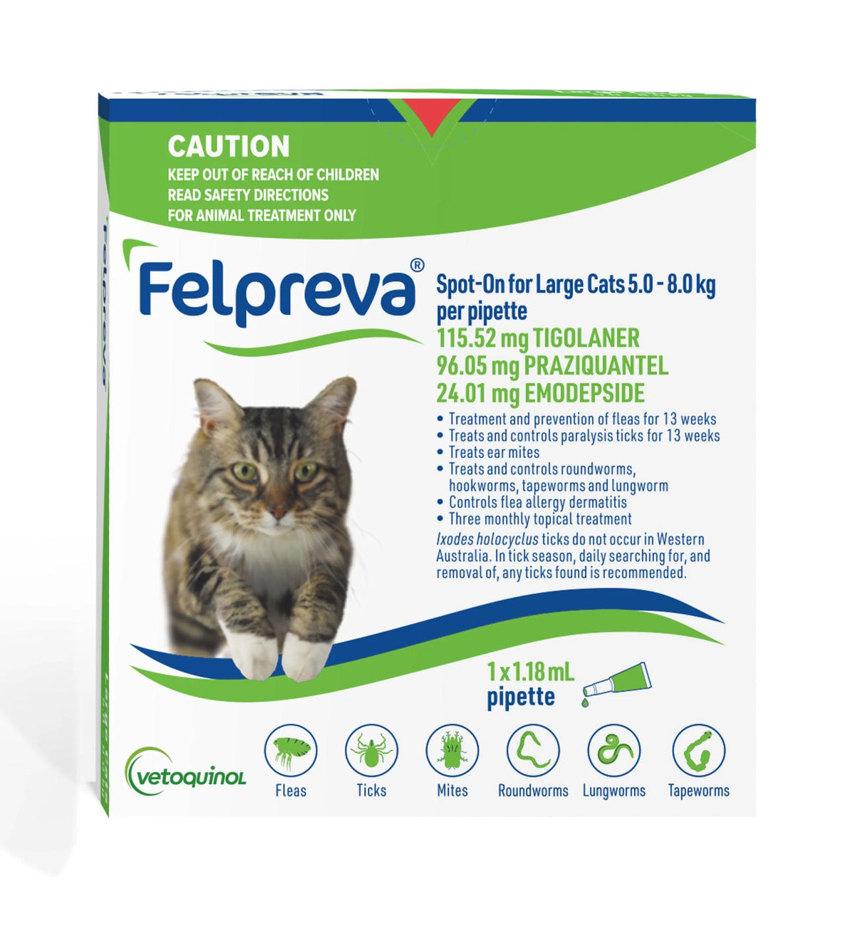 Felpreva Large Cat Spot On 5-8kg 1 Pack