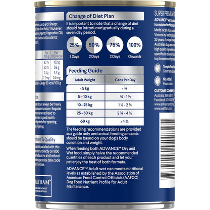 ADVANCE Wet Dog Food Casserole with Lamb