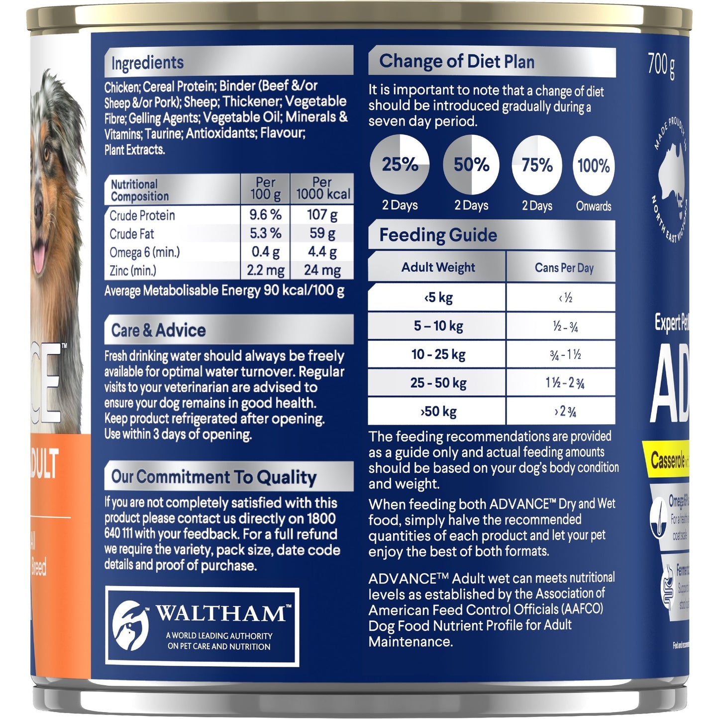 ADVANCE Wet Dog Food Casserole with Chicken