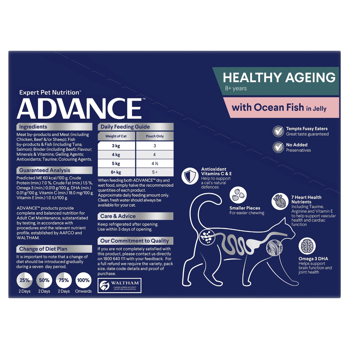 Advance Healthy Ageing Wet Cat Food Ocean Fish In Jelly