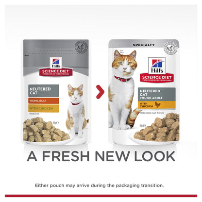 Hill's Science Diet Young Adult Neutered Cat Chicken Wet Cat Food Pouches