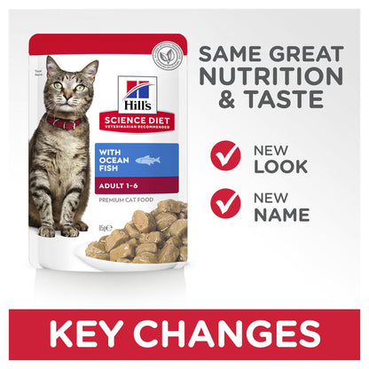 Hill's Science Diet Adult Ocean Fish Wet Cat Food Pouches