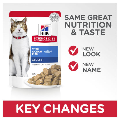 Hill's Science Diet Adult 7+ Ocean Fish Wet Cat Food Pouches