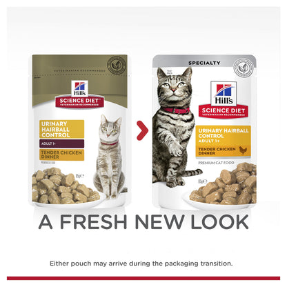 Hill's Science Diet Adult Urinary Hairball Control Chicken Wet Cat Food Pouches