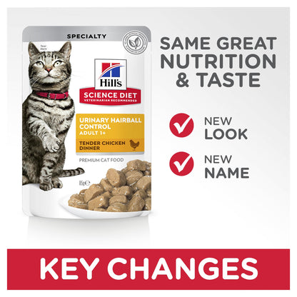 Hill's Science Diet Adult Urinary Hairball Control Chicken Wet Cat Food Pouches