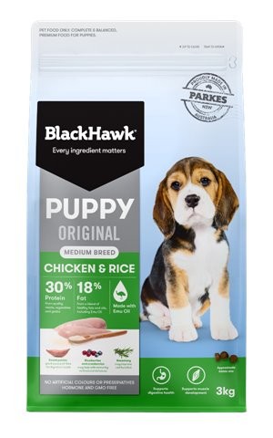 Black Hawk Puppy Medium Breed Chicken & Rice Recipe