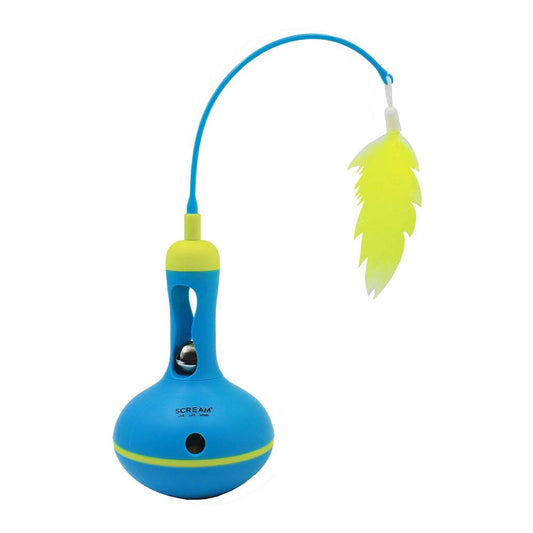 Scream Vase Tumbler Treat Toy Dispenser Loud Green & Blue 28cm