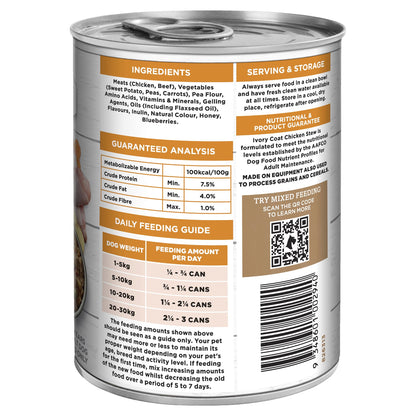 Ivory Coat Grain Free Wet Dog Food Chicken Stew