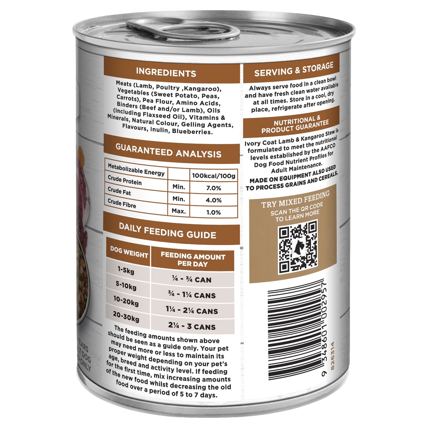 Ivory Coat Grain Free Wet Dog Food Lamb & Kangaroo Stew
