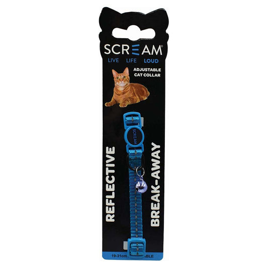 Scream Reflective Adjustable Nylon Cat Collar (19-31cm)
