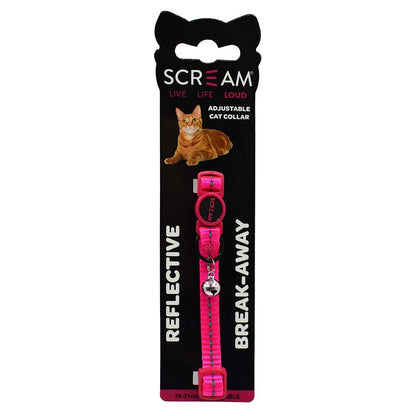 Scream Reflective Adjustable Nylon Cat Collar (19-31cm)