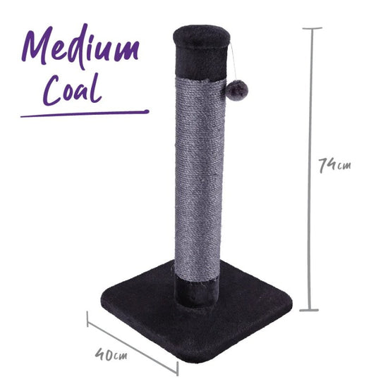 Kazoo Scratch Post Black Plush (Medium)