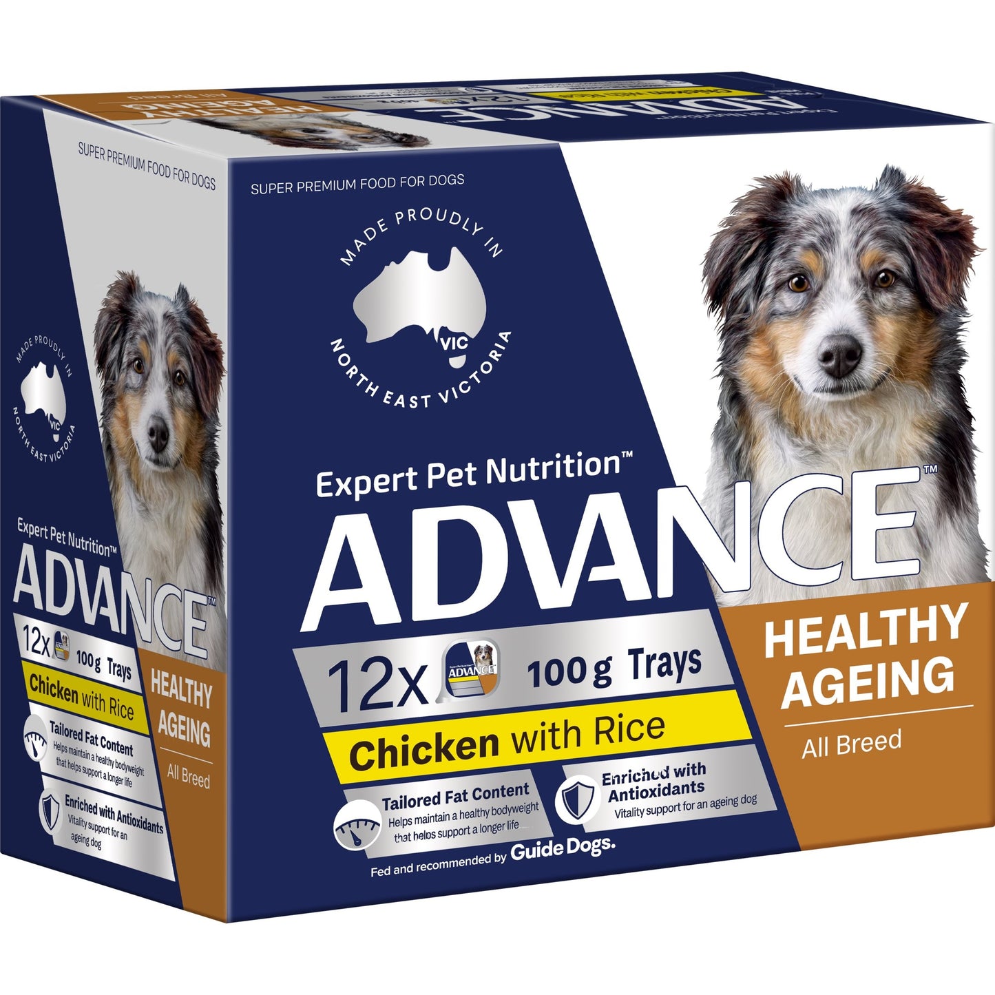 ADVANCE Wet Healthy Ageing Dog Food Chicken with Rice 100g x 12