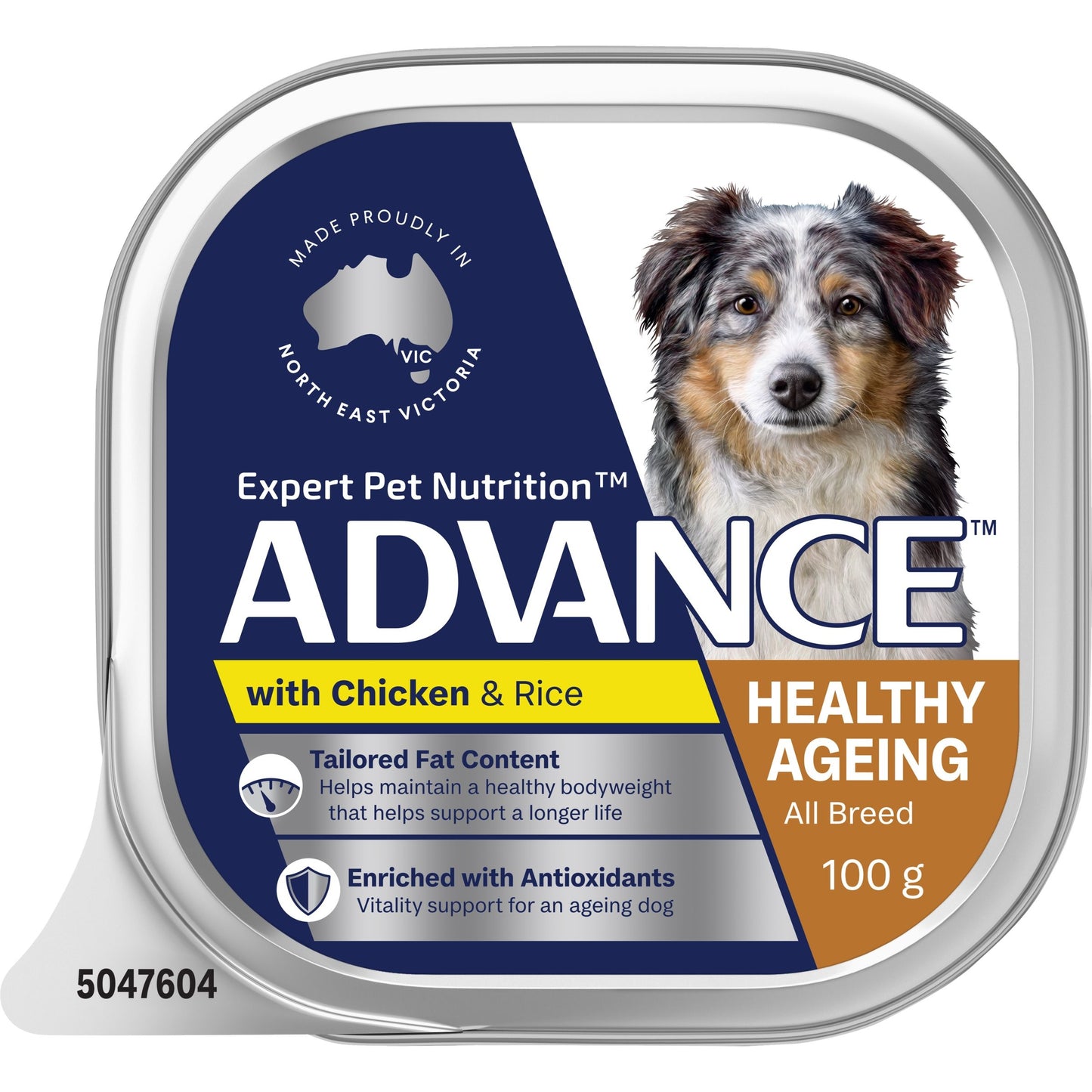 ADVANCE Wet Healthy Ageing Dog Food Chicken with Rice 100g x 12