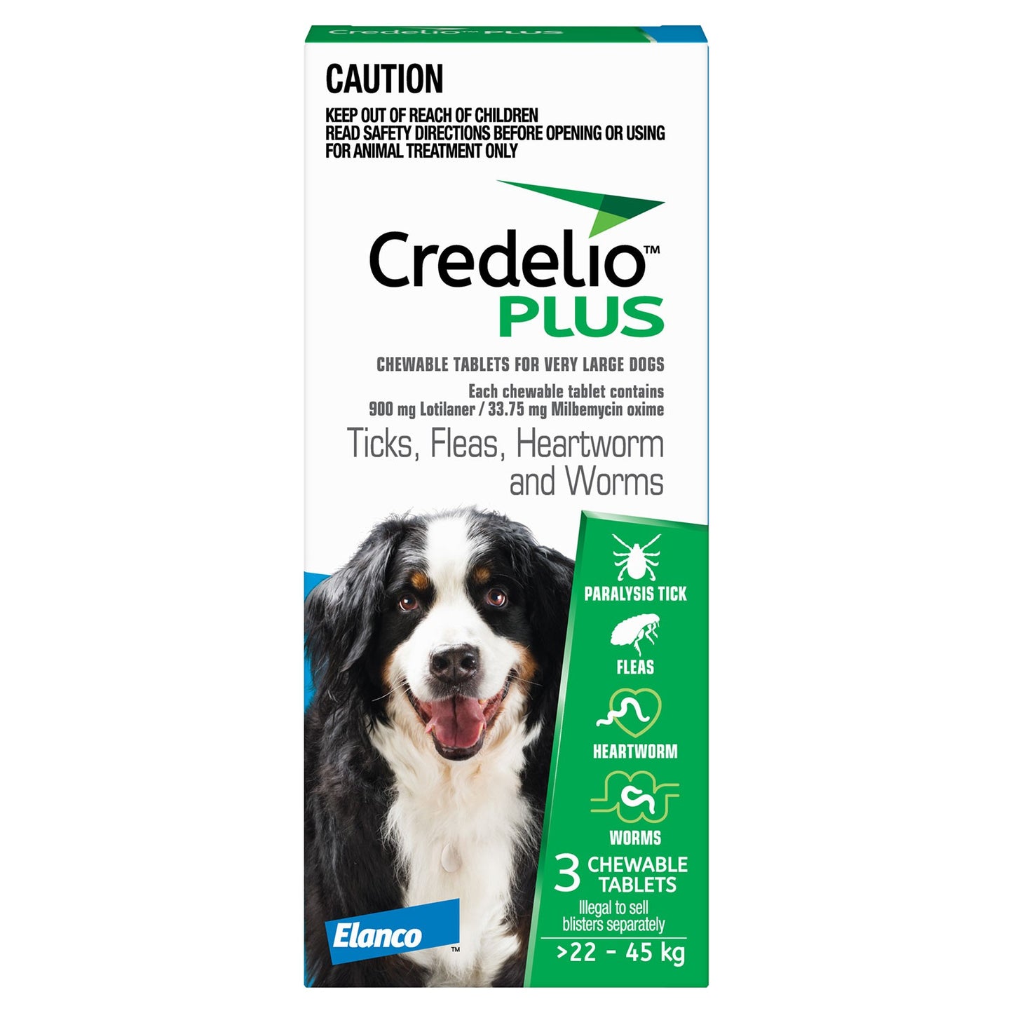 Credelio Plus X-Large 22-45kg Blue Chewable Tablets