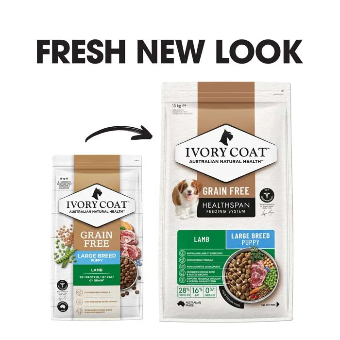 Ivory Coat Grain Free Puppy Large Breed Dry Dog Food Lamb
