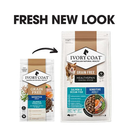 Ivory Coat Grain Free Adult All Breeds Dry Dog Food Salmon & Ocean Fish