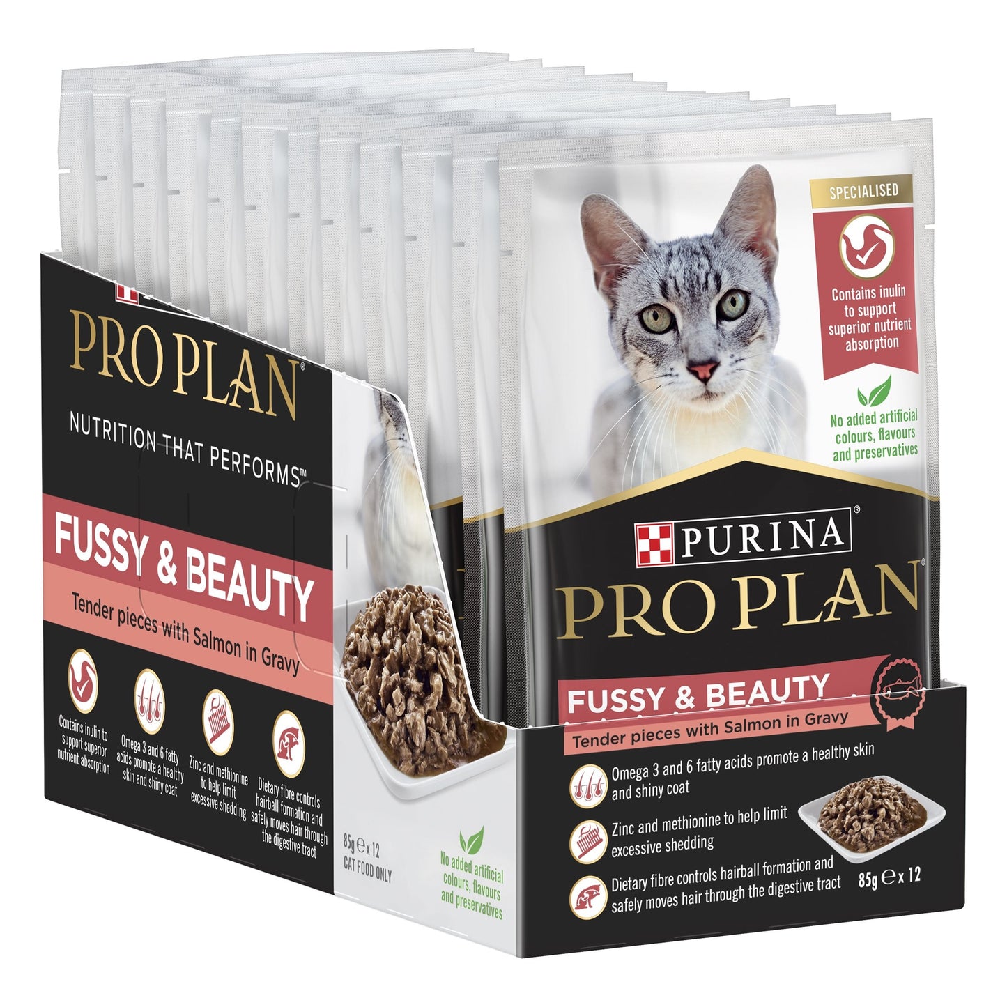 Pro Plan Adult Fussy & Beauty Salmon Gravy Wet Cat Food Pouches