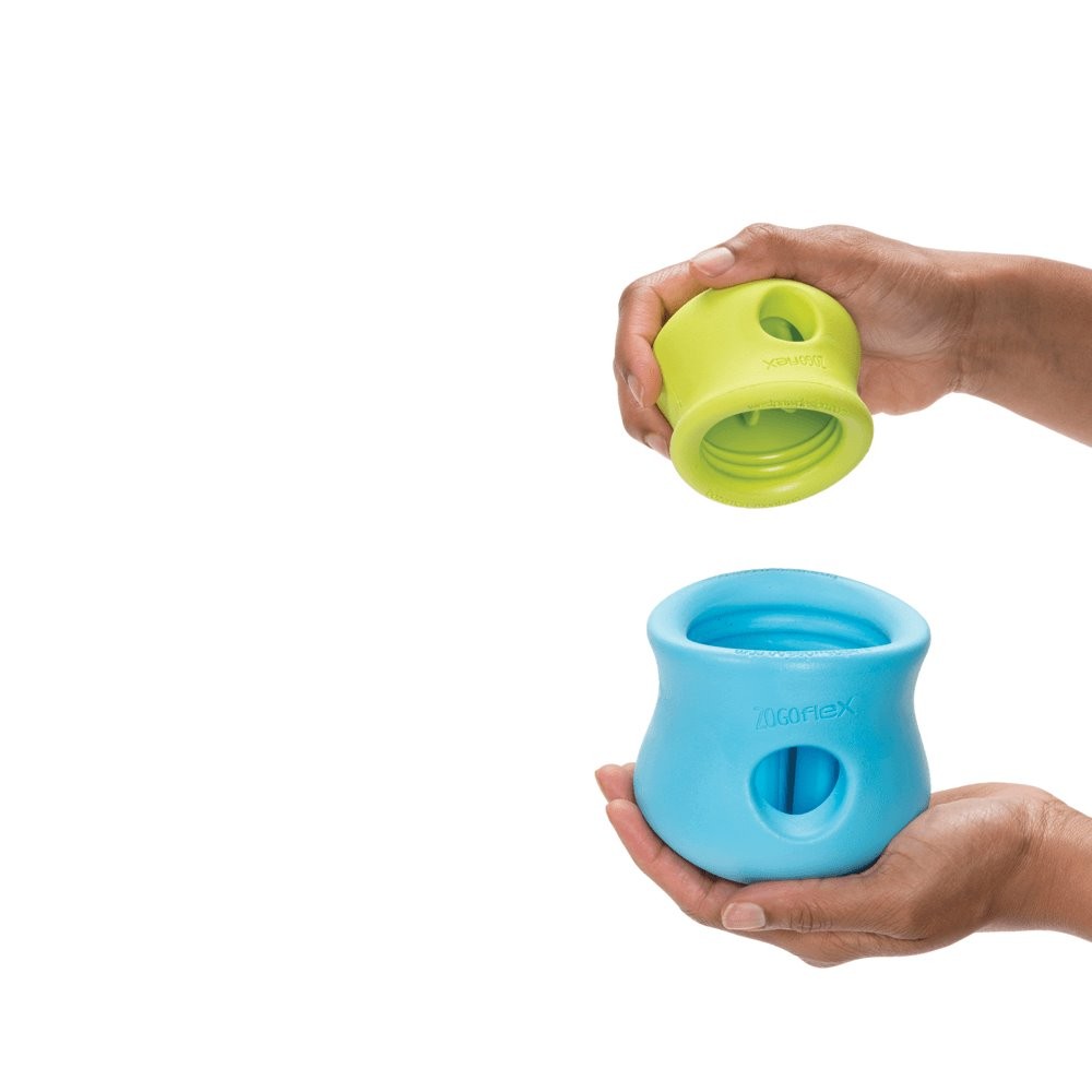 West Paw Toppl Treat Dispensing Wobbling Dog Toy & Food Bowl Blue