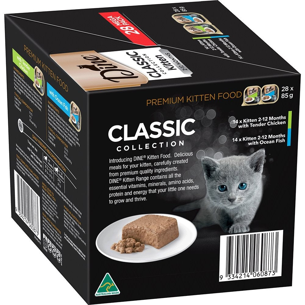 Dine Multipack Classic Collection Kitten Tender Chicken & Ocean Fish 28 x 85g