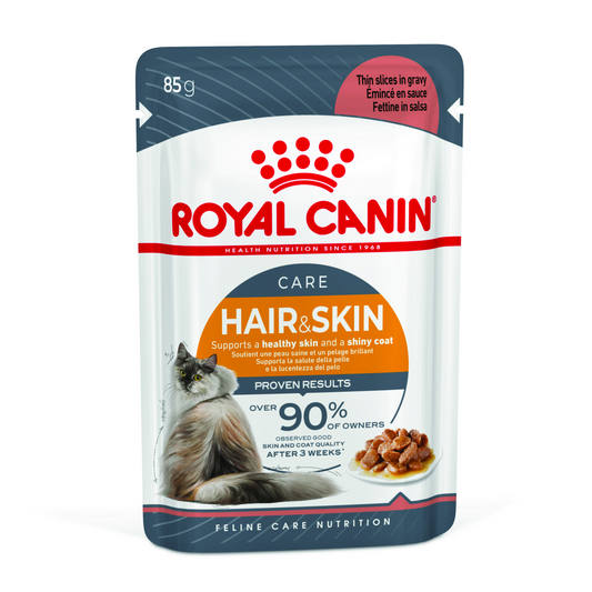 Royal Canin Hair & Skin Care Cat Wet Food Pouches in Gravy
