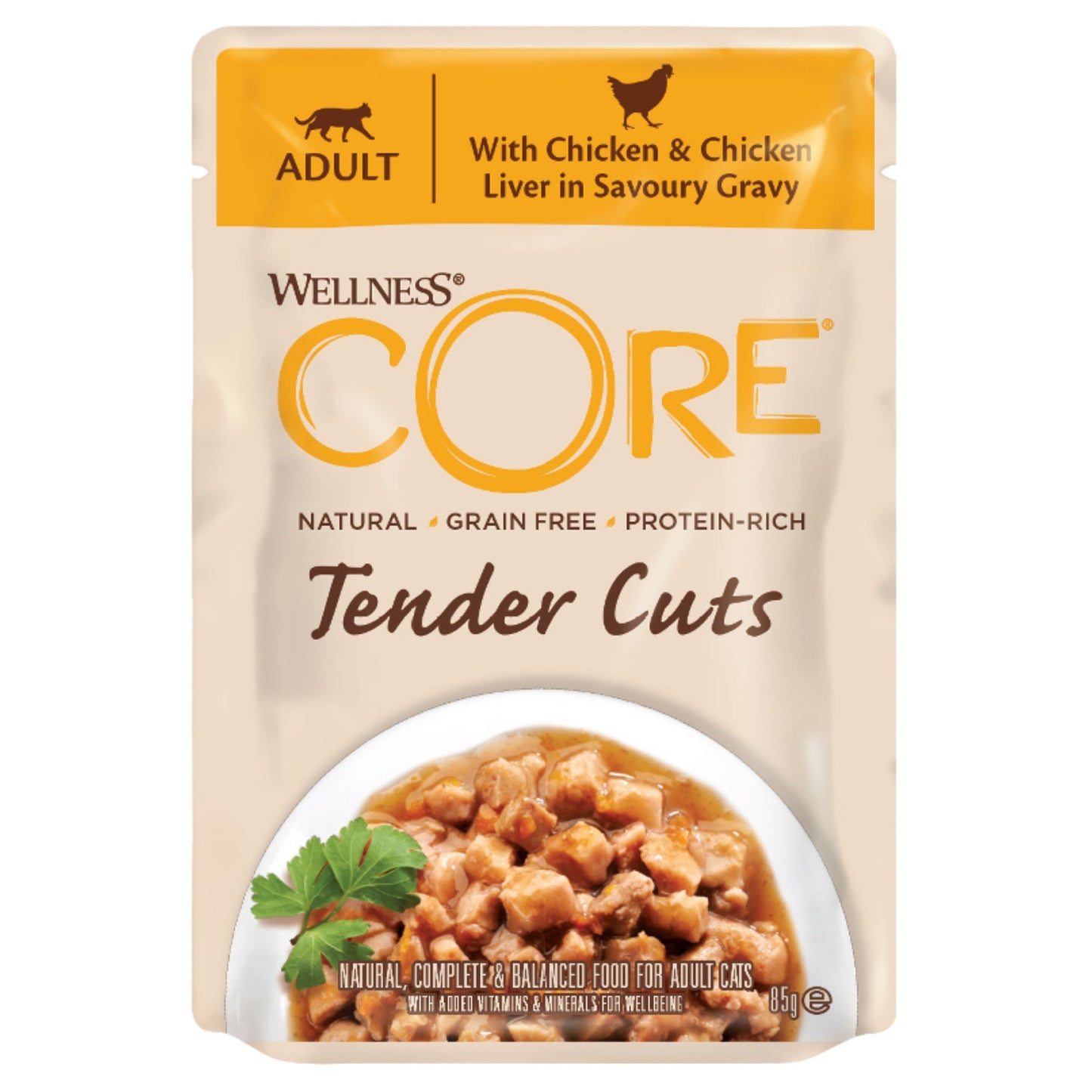 Wellness Core Tender Cuts for Cats with Chicken & Chicken Liver in Savoury Gravy