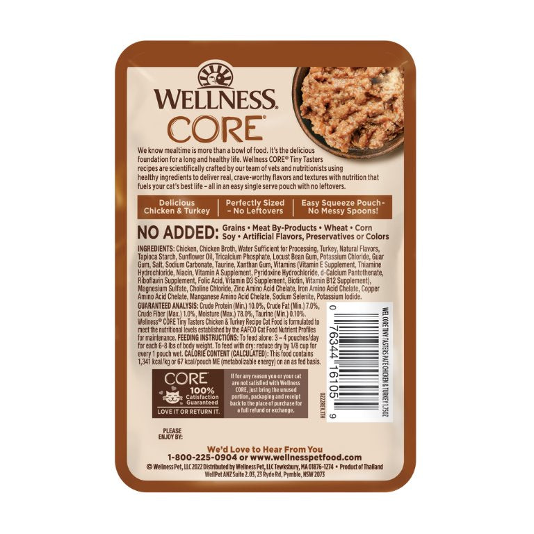 Wellness Core Tiny Tasters for Cats Smooth Pate Chicken & Turkey Recipe