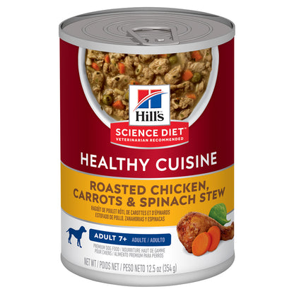 Hill's Science Diet Adult 7+ Healthy Cuisine Roasted Chicken, Carrots & Spinach Stew Canned Dog Food