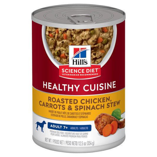 Hill's Science Diet Adult 7+ Healthy Cuisine Roasted Chicken, Carrots & Spinach Stew Canned Dog Food