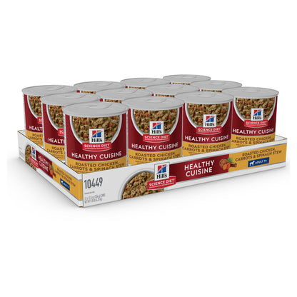 Hill's Science Diet Adult 7+ Healthy Cuisine Roasted Chicken, Carrots & Spinach Stew Canned Dog Food