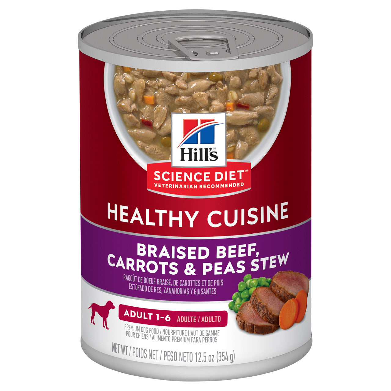 Hill's Science Diet Adult Healthy Cuisine Braised Beef, Carrot & Pea Stew Canned Dog Food