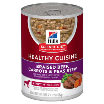 Hill's Science Diet Adult Healthy Cuisine Braised Beef, Carrot & Pea Stew Canned Dog Food