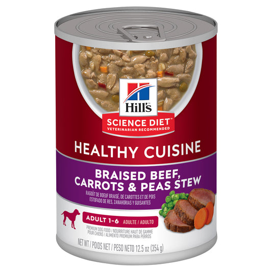Hill's Science Diet Adult Healthy Cuisine Braised Beef, Carrot & Pea Stew Canned Dog Food