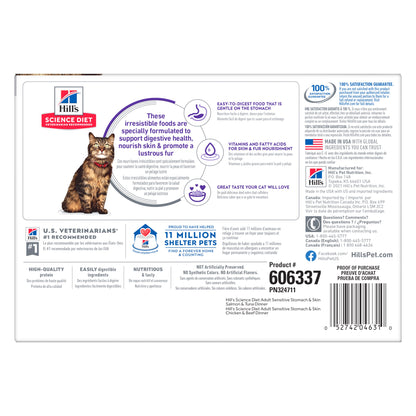 Hill's Science Diet Adult Sensitive Skin & Stomach Variety Pack Cat Food Pouches