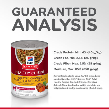 Hill's Science Diet Adult Healthy Cuisine Chicken & Carrort Stew Canned Dog Food