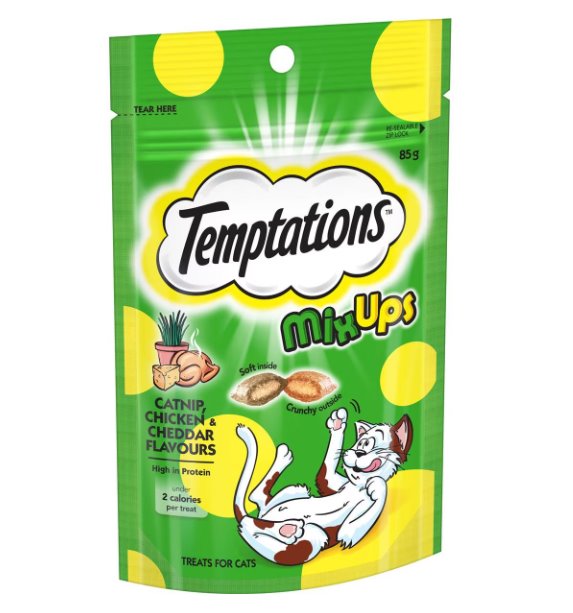 Temptations Mix Ups Catnip, Chicken and Cheddar