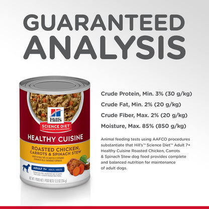 Hill's Science Diet Adult 7+ Healthy Cuisine Roasted Chicken, Carrots & Spinach Stew Canned Dog Food