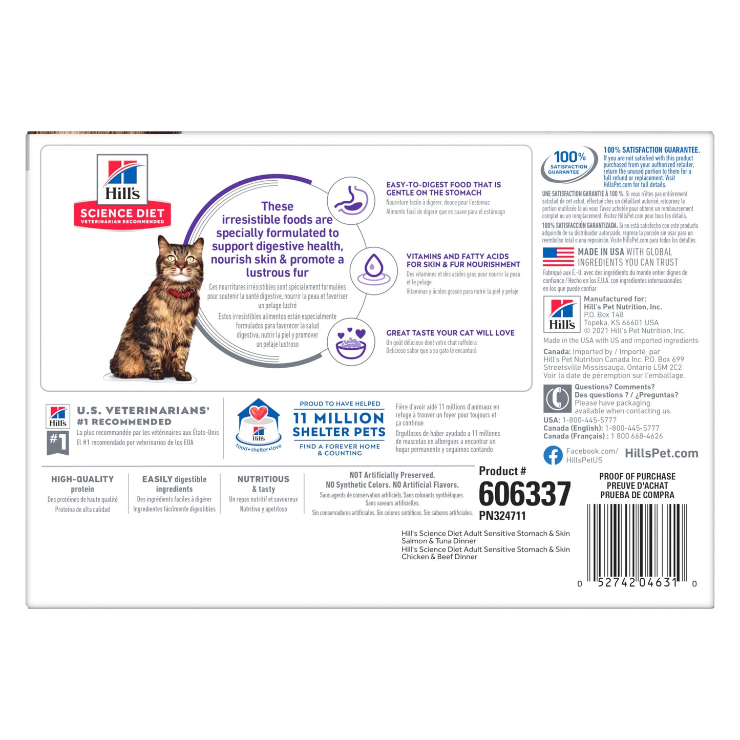 Hill's Science Diet Adult Sensitive Skin & Stomach Variety Pack Cat Food Pouches