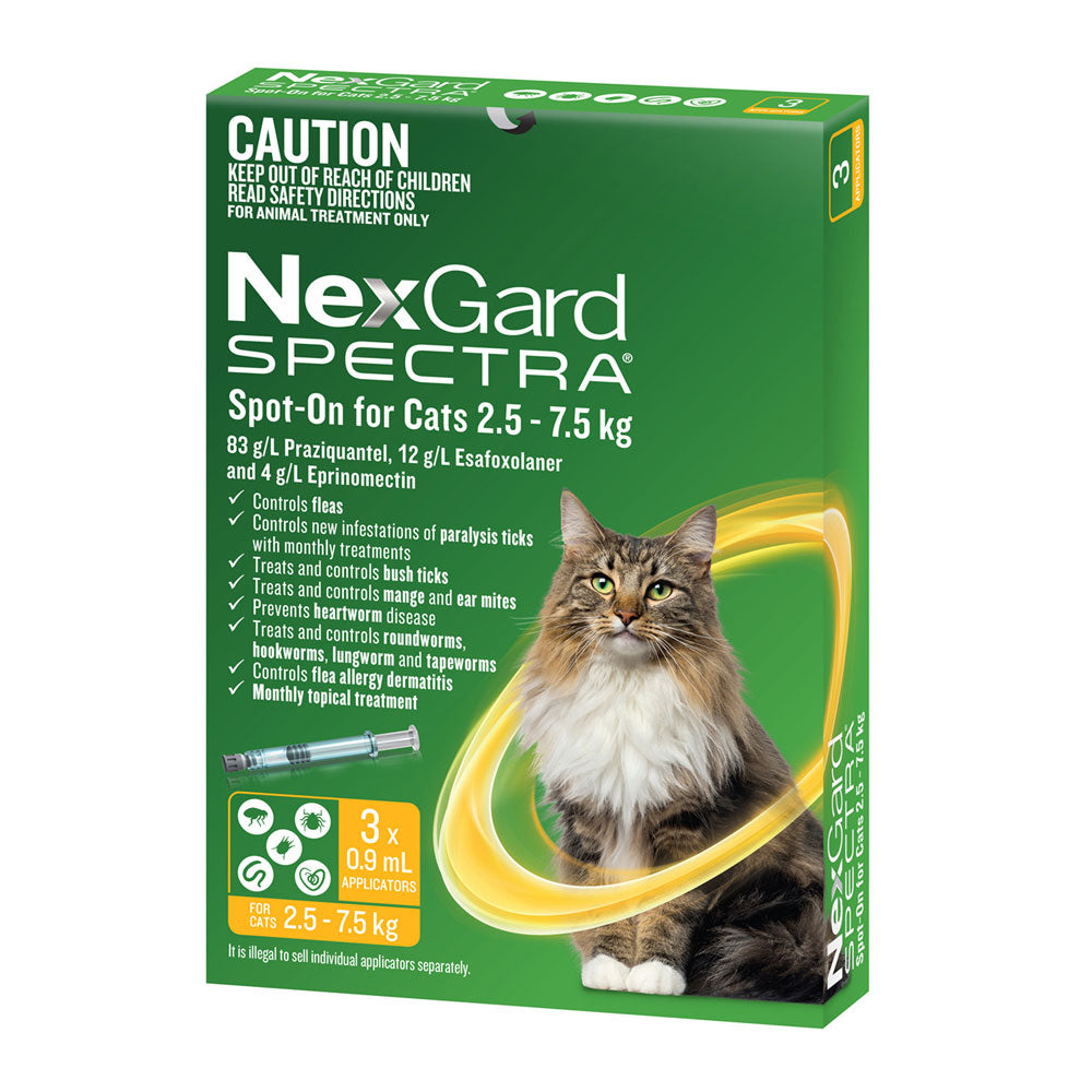 NexGard SPECTRA for Cats 2.5-7.5kg Yellow