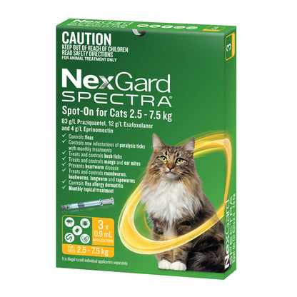 NexGard SPECTRA for Cats 2.5-7.5kg Yellow