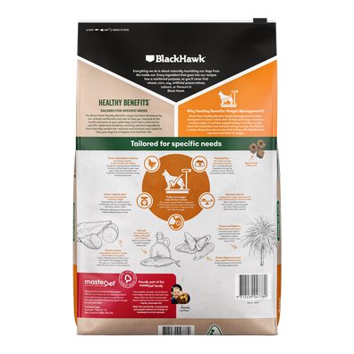 Black Hawk Healthy Benefits Weight Management Chicken Adult Dog Food