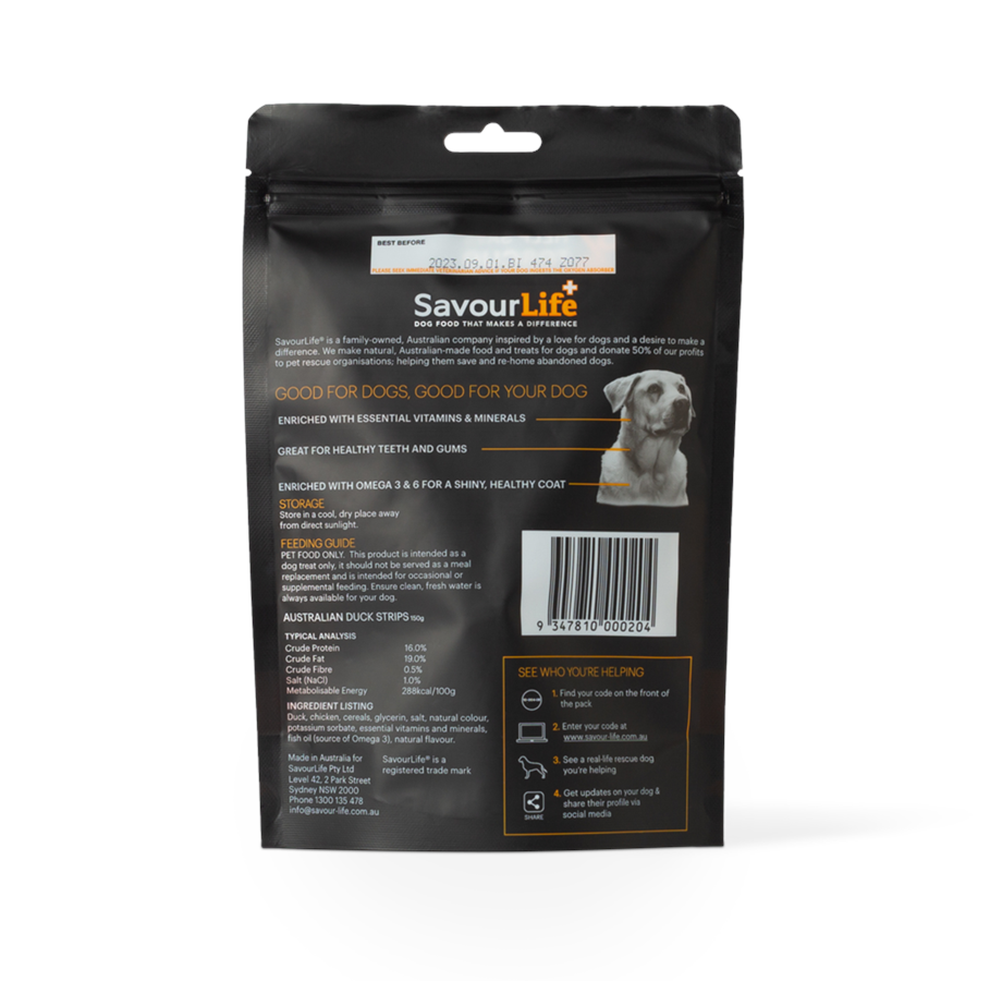 SavourLife Australian Duck Strips 150g