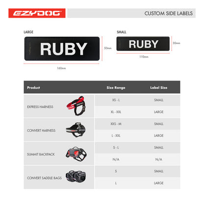 EzyDog Pre Printed Side Labels (Set of 2)
