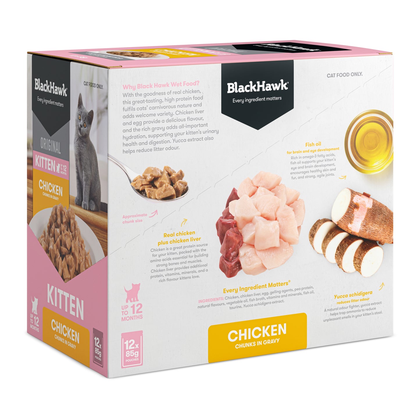Black Hawk Original Kitten Chicken in Gravy Cat Food