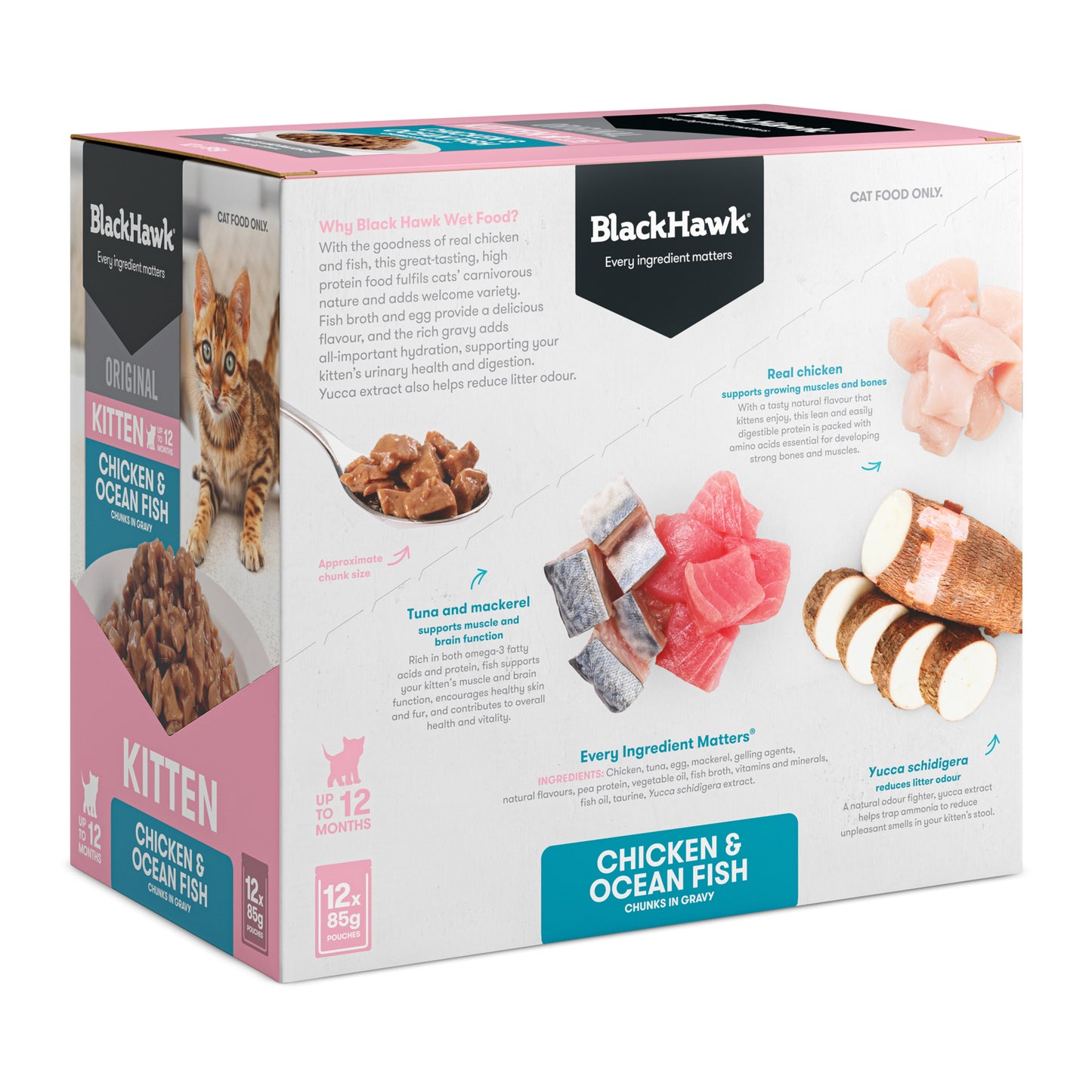 Black Hawk Original Kitten Chicken & Ocean Fish in Gravy Cat Food
